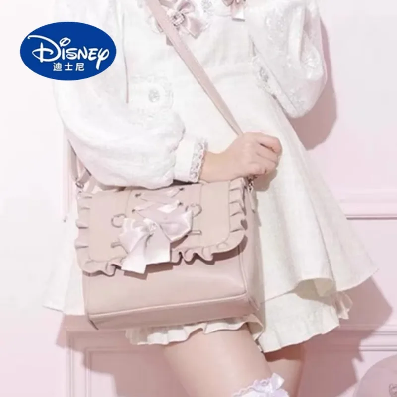 Disney Summer New Tote Bag verde menta - Borsa a mano leggera e versatile di grande capacità con dettagli a fiocco dolce per i pendolari casual