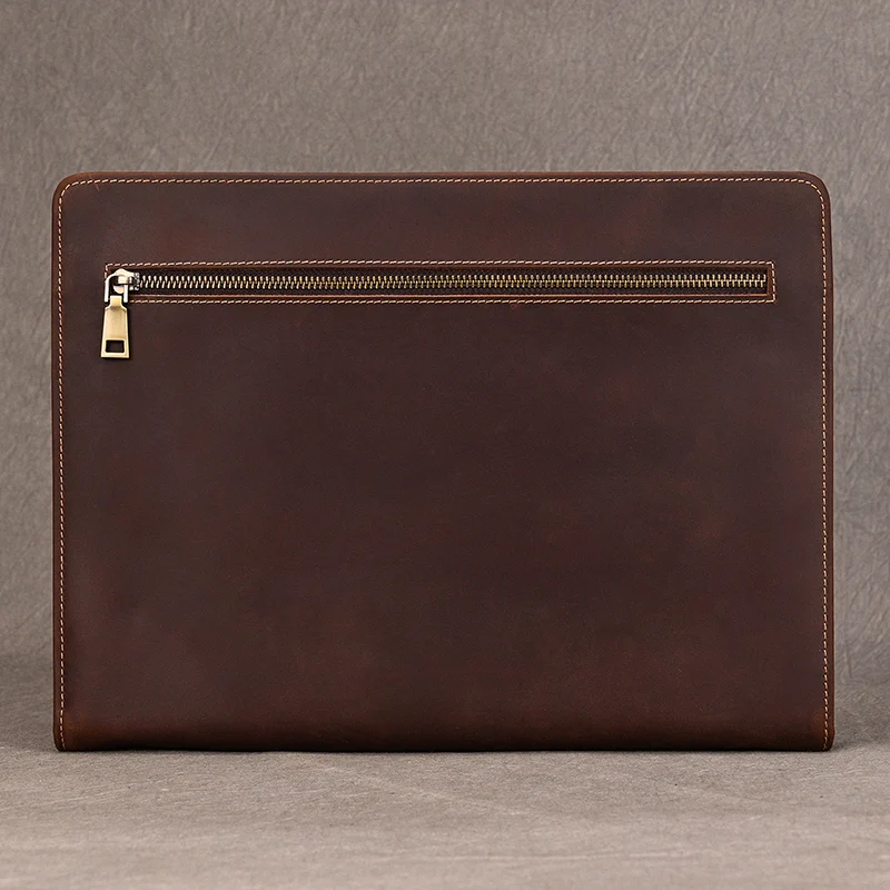 Leather Clutch Bag Mini Ipad Cover Crazy Horse Leather TABLET Case Business Clutch Bag for male men