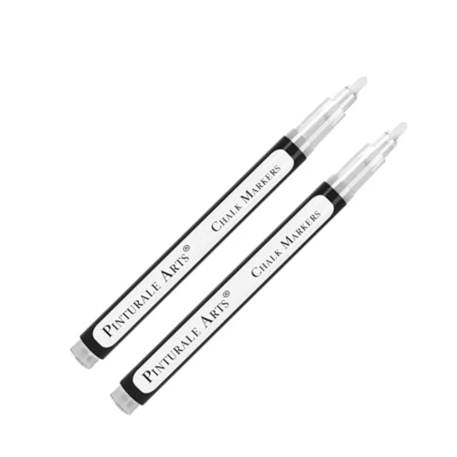 2 White Chalk Markers 2mm Tip For Windows, Blackboard, Dry Erase Board, Chalkboards, Glass, Easy Erase White Chalk Pen