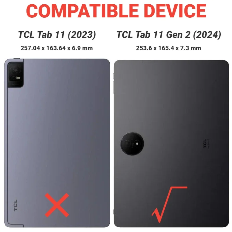 สําหรับFunda TCL Tab 11 Gen 2 (2024) กรณี 9465X11 "แท็บเล็ตพีซีกันกระแทกProtector Funda 4 Thickenมุมซิลิโคนอ่อน