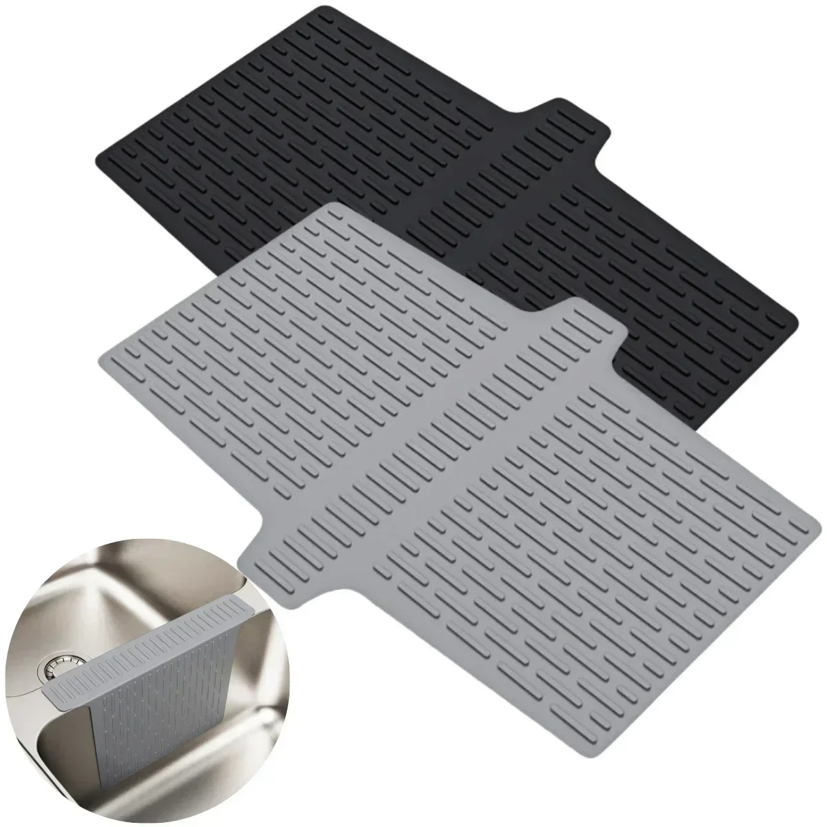 

1pc Silicone Sink Saddle Mat For Kitchen Sink Protector Divider Mat Heat-Resistant Pad Household Replacement Spare Parts