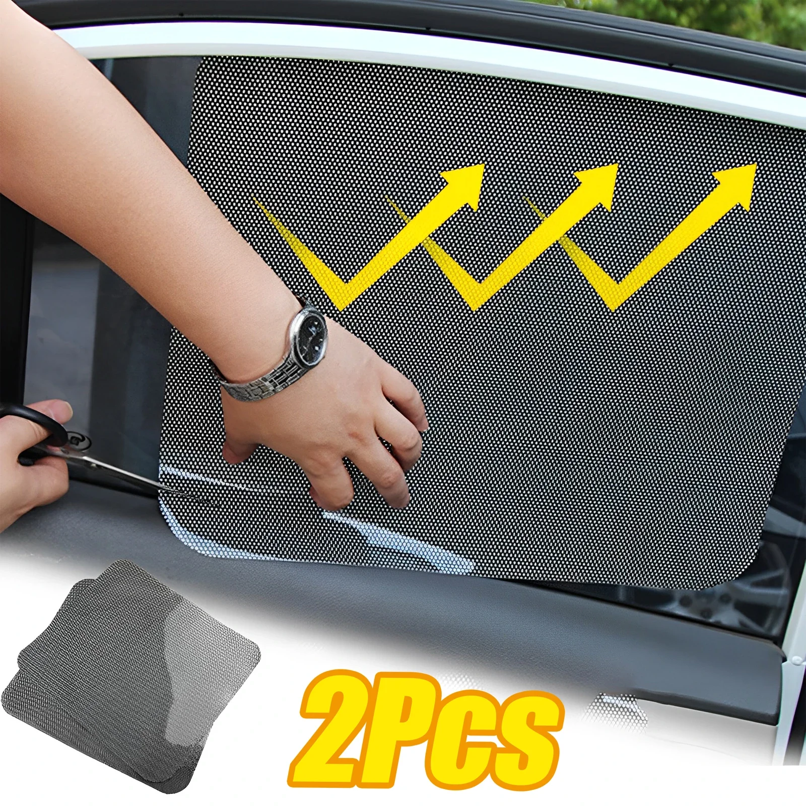 

DIY Car Windshield Sun Shades Stickers Summer UV Protector Window Cover Black PVC Sunshade Side Window Shield with Small Holes