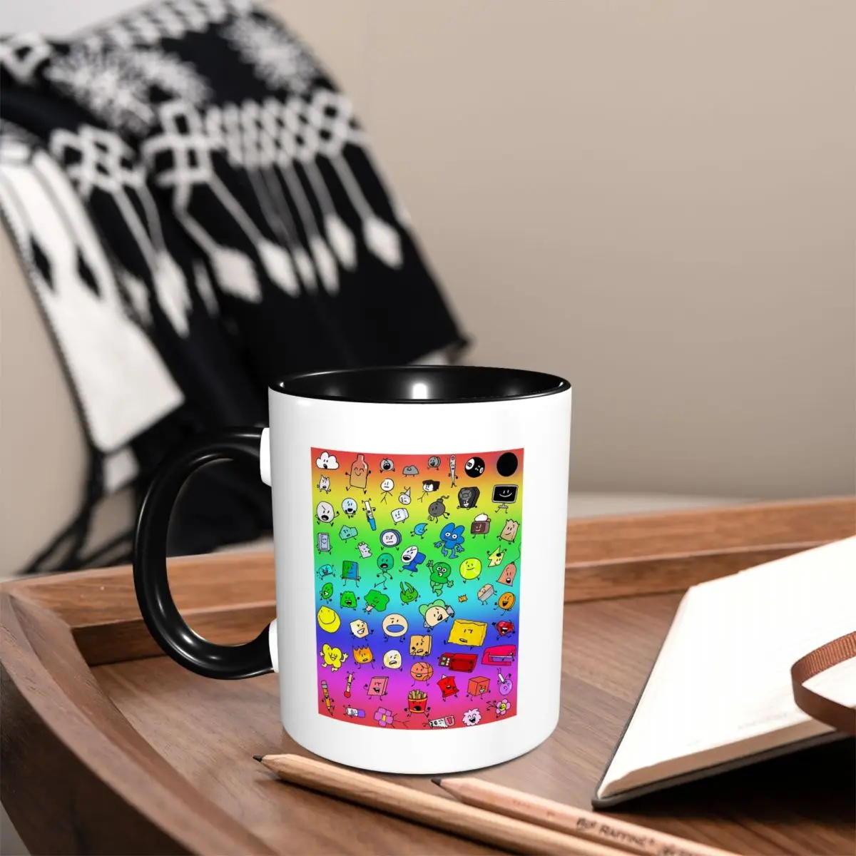 BFDI All Characters Rainbow Mug Funny Ceramic Coffee Cups Tea Mugs Milk Cup Drinkware Gifts for Friends