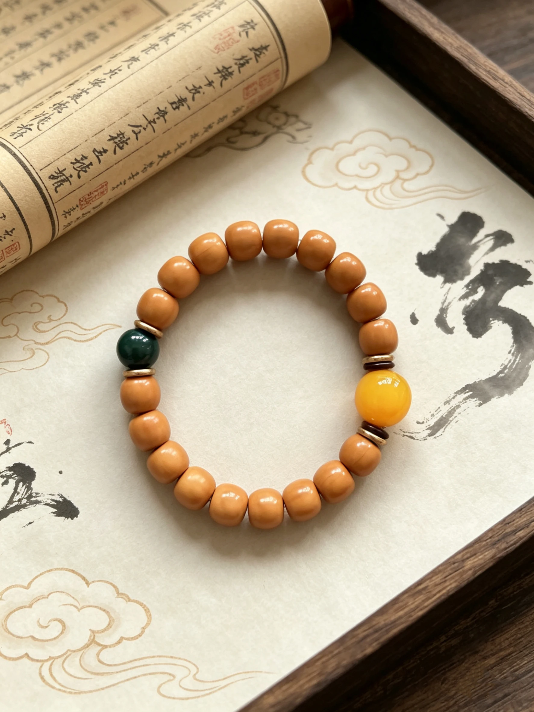 Picture 4: Vintage Stackable Natural Walnut Stretch Bracelet