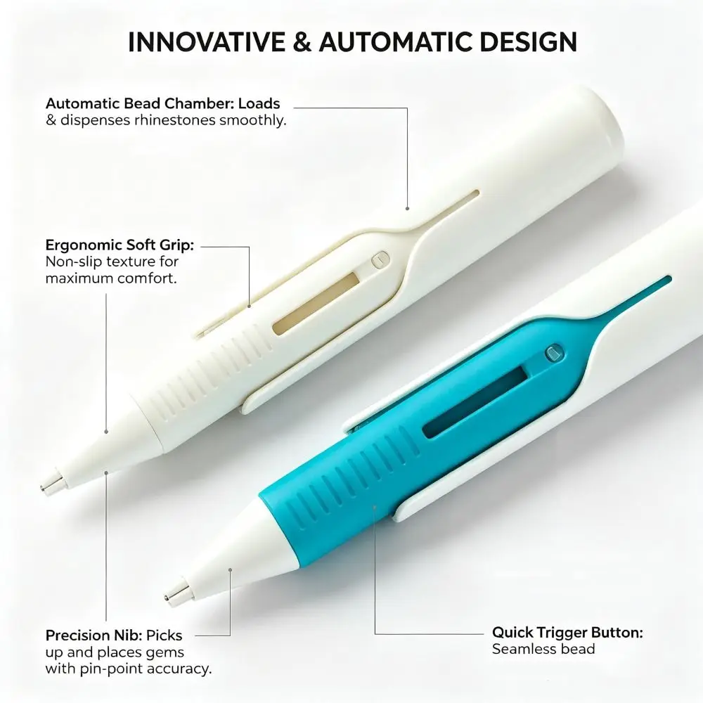 Portable Automatic Diamond Painting Pen Pick up Tool DIY Diamond Art Stylus Mechanical Dispensing Precision Placement view 2