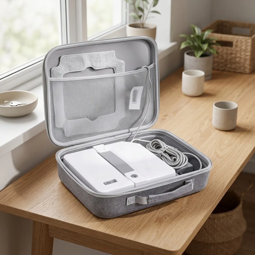 EVA Carrying Case for Ecovacs Mini2 CiNanoE Designed with Shock Absorbing Properties Portable Travel Storage Box Gray