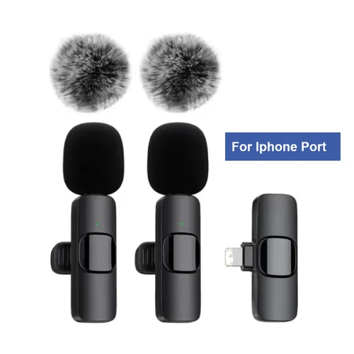 Imagen 2 del producto Micrófono Inalámbrico Mini K9 con Reducción de Ruido, Micrófono de Solapa para Puerto Tipo-C o Lightning, para Transmisión en Vivo, iPhone y Android
