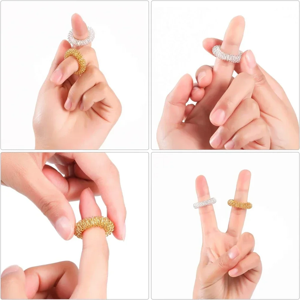 1/2/5/10/20Pcs Spiky Sensory Finger Massage Ring Acupuncture Ring Health Care Body Massager Relax Hand Massage Tool Home Office