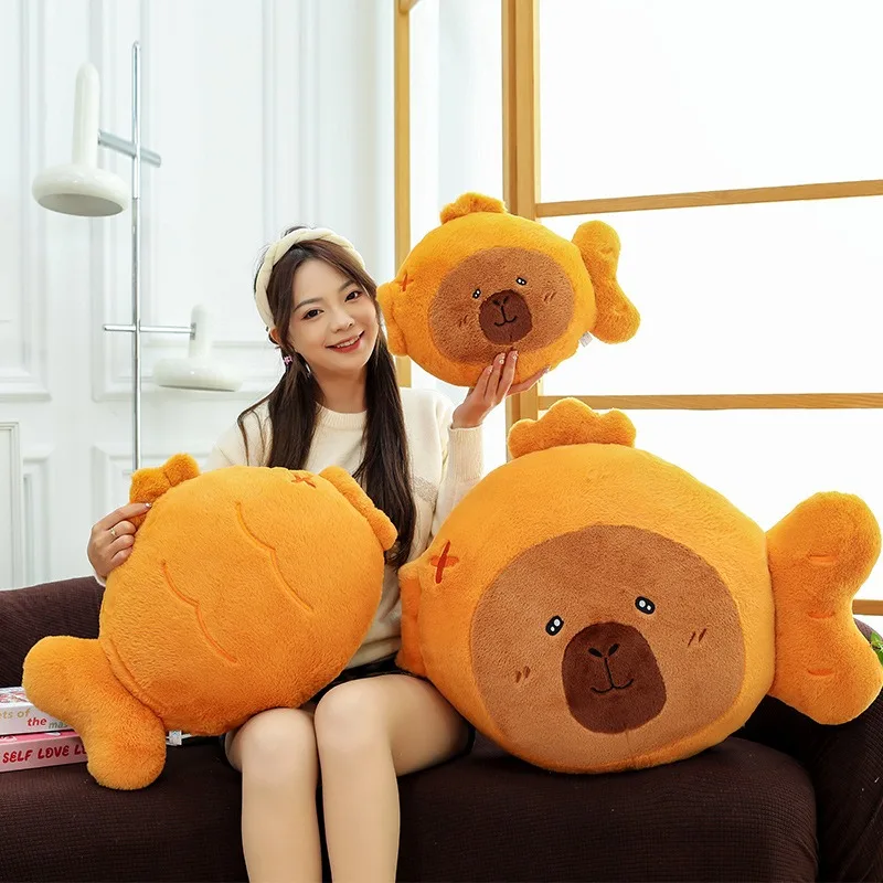 かわいいたい焼き魚のぬいぐるみ、抱き心地の良いカピバラの枕、柔らかい赤ちゃん子供の誕生日プレゼント、女の子のためのかわいいぬいぐるみ