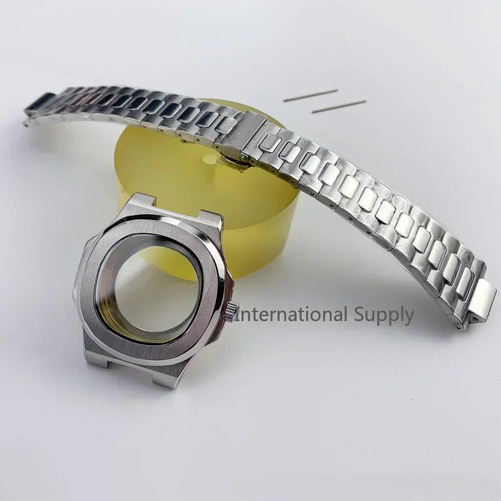 40mm Men's Watch Case Bracelet Wristband Parts 316L Stainless Steels For Seiko NH34 NH35 NH36 NH38 Movement 30.8mm Dial Nautilus