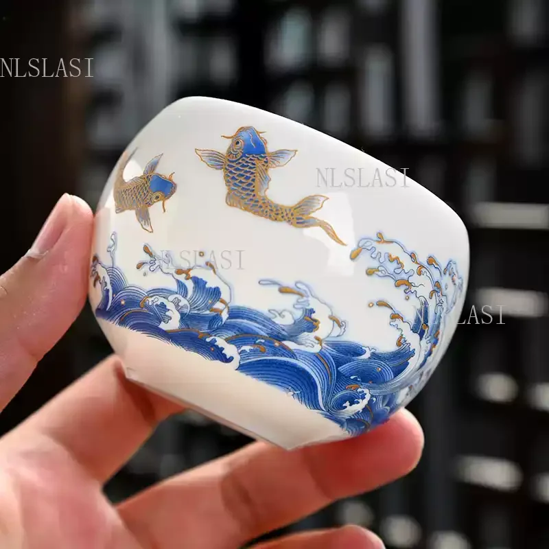 120ml Promotional Ceramic Tea Cups Dragon Egg Tea Cup Household Chinese High-end White Porcelain Master Cup Drinking Utensils