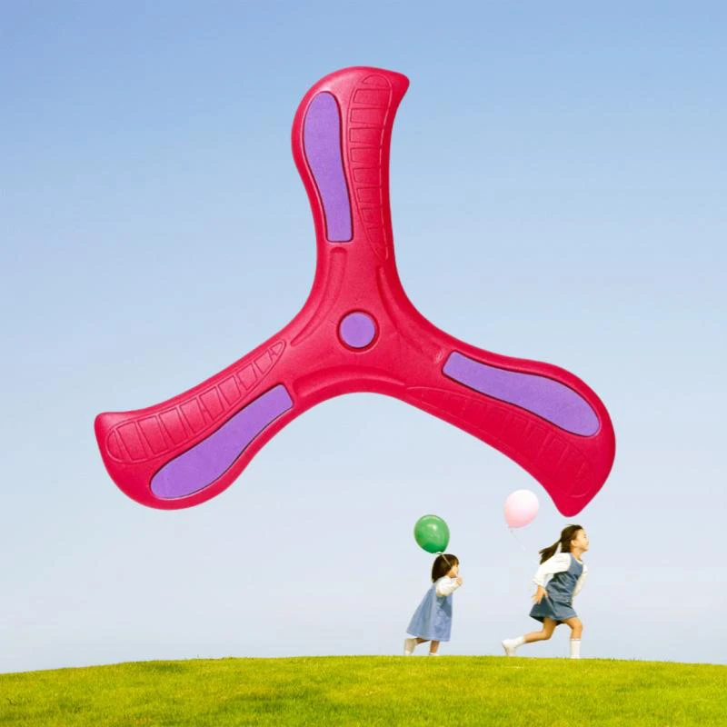 Boomerang Weicher Dreiflügeliger Kreuz-Boomerang mit Nachtlicht Outdoor-Spielzeug Fliegende Scheibe Interaktives Sportspielzeug für Erwachsene und Kinder Puzzle-Geschenk für Kinder