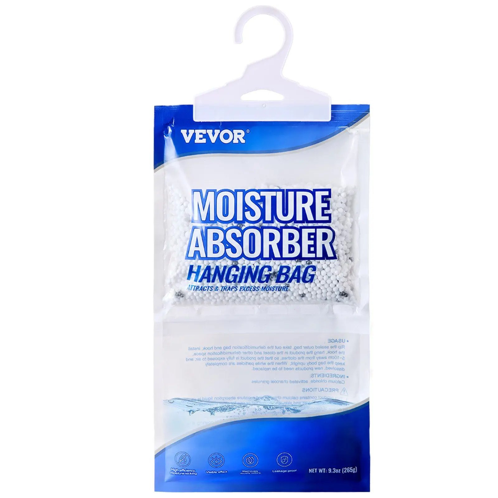 

VEVOR Hanging Moisture Absorber 9.3 oz Dehumidifier Bags 10 Packs for Wardrobe Bedroom Bathroom