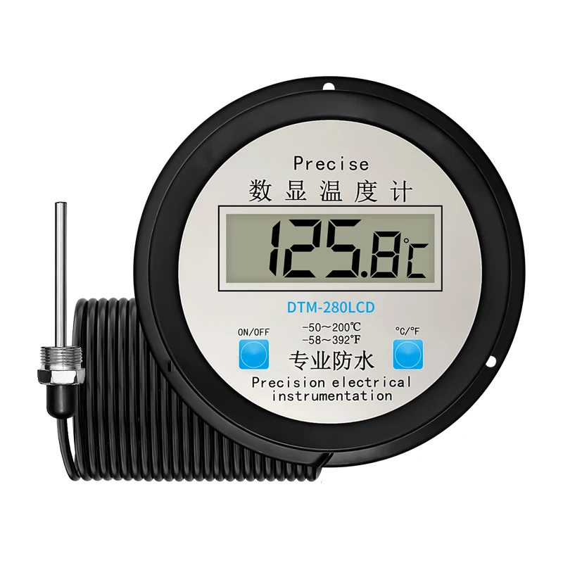 LCD Digital Display Waterproof Probe Temperature Humidity Meter Thermometer Refrigerator Aquarium Hygrometer Sensor Gauge