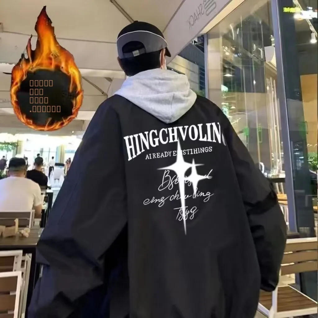 ゆったりとしたメンズジャケット トレンディなストリートウェア 快適なフィット感 韓国スタイル 原宿 日本スタイル 春秋 アウター コート