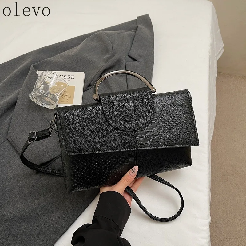New Fashion Casual Dinner Wedding Alligator Pattern Flap Shoulder Bag Women's PU Synthetic Leather Crossbody Bag Female Handbag