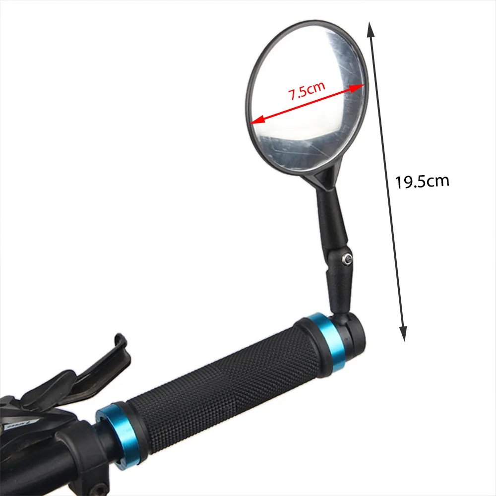 1/2pcs Universal Bicycle Rearview Mirrors Cycling Handlebar Rear View Mirror Adjustable MTB Bike Silicone Handle Rearview Mirror