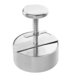 Burger Press Round Shape Stainless Steel Non-Stick Adjustable Hamburger Patty Maker Patty Making Mold Kitchen Tool