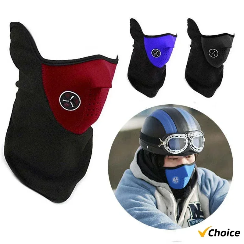 1/2Pc Winter Motorcycle Fleece Thermal Face Mask Balaclava Windproof Keep Warm Riding Face Shield Winter Outdoor Sports Masks