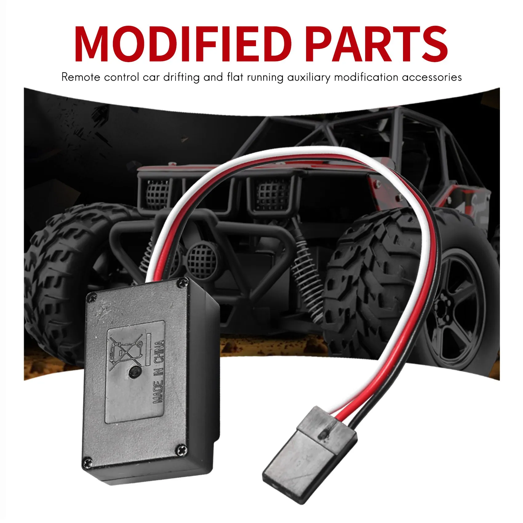 B49B-Mini Gyro Gyroscope For WPL D12 1/10 RC Car Drift Racing Car Steering Output Integrated Compact Light-Weight Design