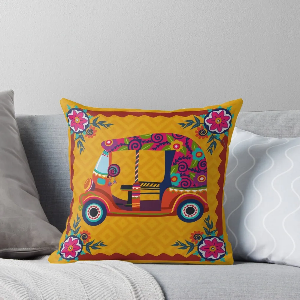 

Auto - Rickshaw Floral Digital Mandala Art Pattern Throw Pillow Cusions Cover Christmas Pillowcase Decorative Sofa Cushion