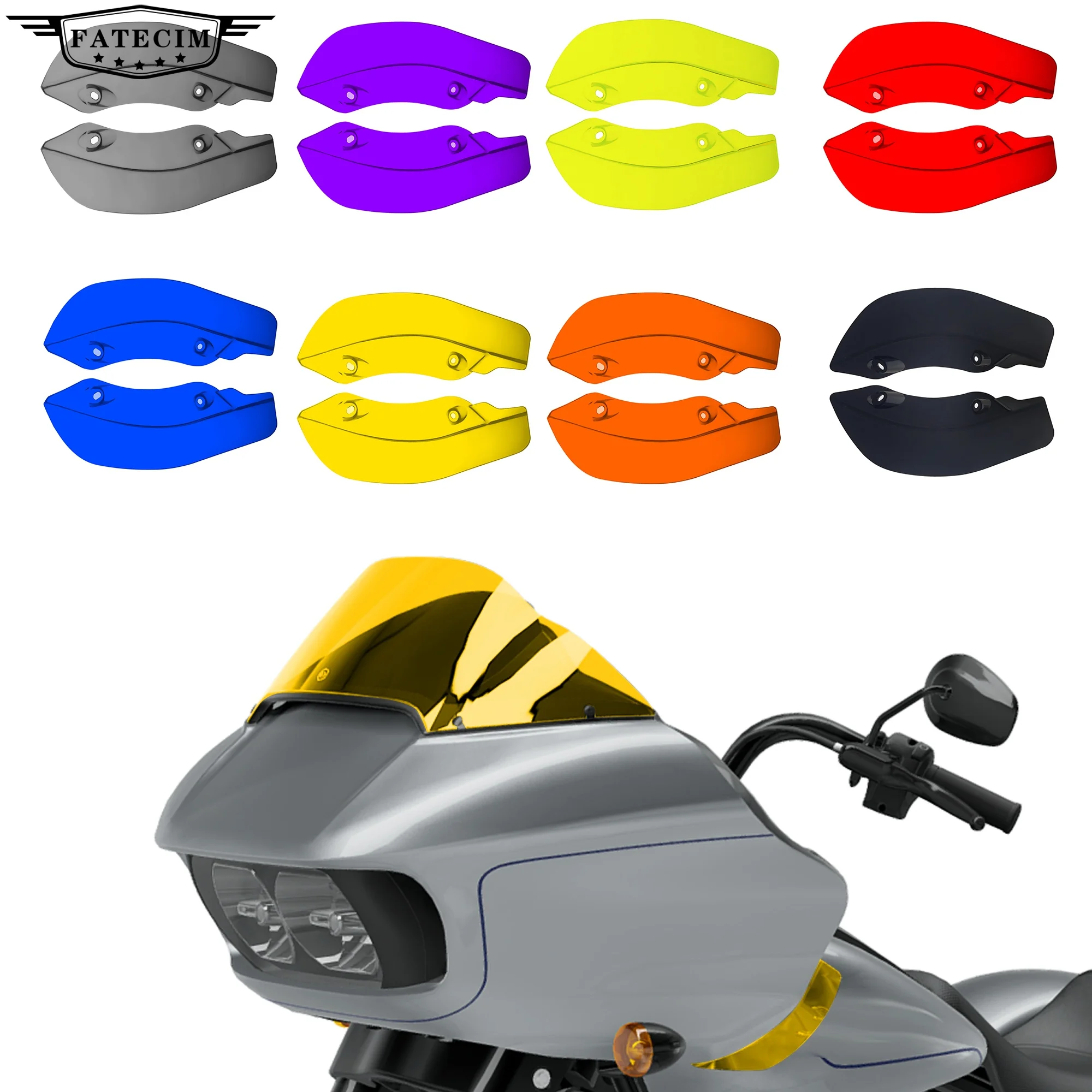 Motorrad Seite Flügel Air Deflektor Seite Spoiler Windschutzscheibe Bunte Air Deflektor Für Harley Road Glide FLTRX 2015-2023