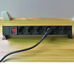 Portable PDU Power Strip Desktop power board Aluminum Box EU socket Extension wire 1.2/2/5/8M 10A 2800W office socket