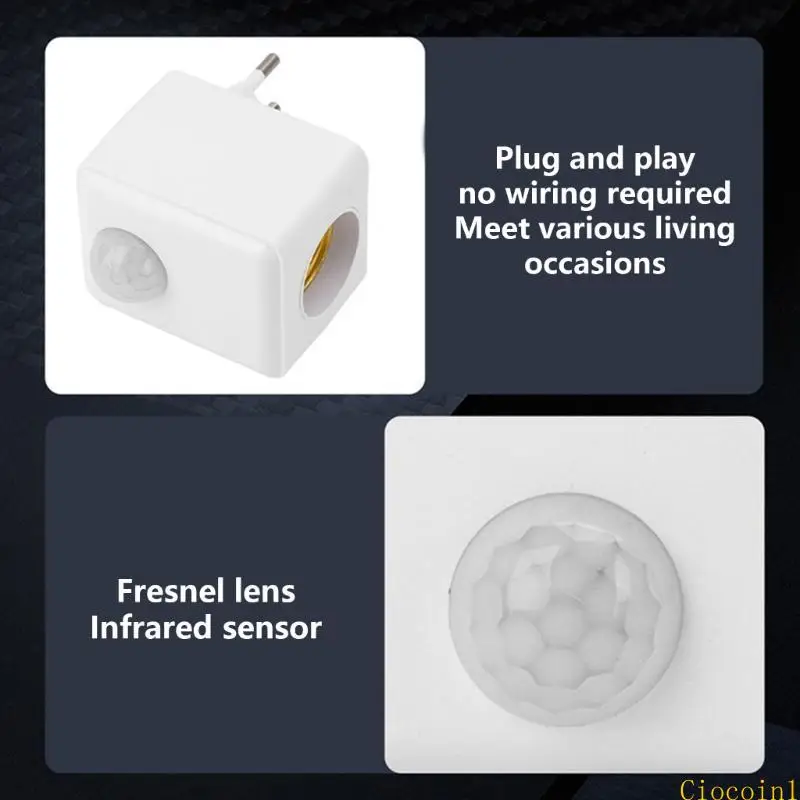 A3PC Wall Socket Lamp Bulb Fixing Base 120° Detection E27 Light Bulb Socket Holder