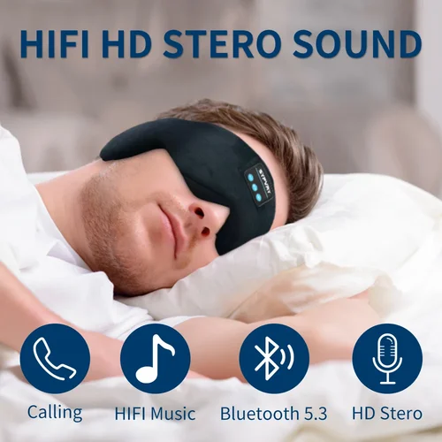 Imagen 2 del producto Máscara de ojos Bluetooth con auriculares para dormir cómoda máscara de sueño Bluetooth con auriculares inmersivos para un sueño tranquilo