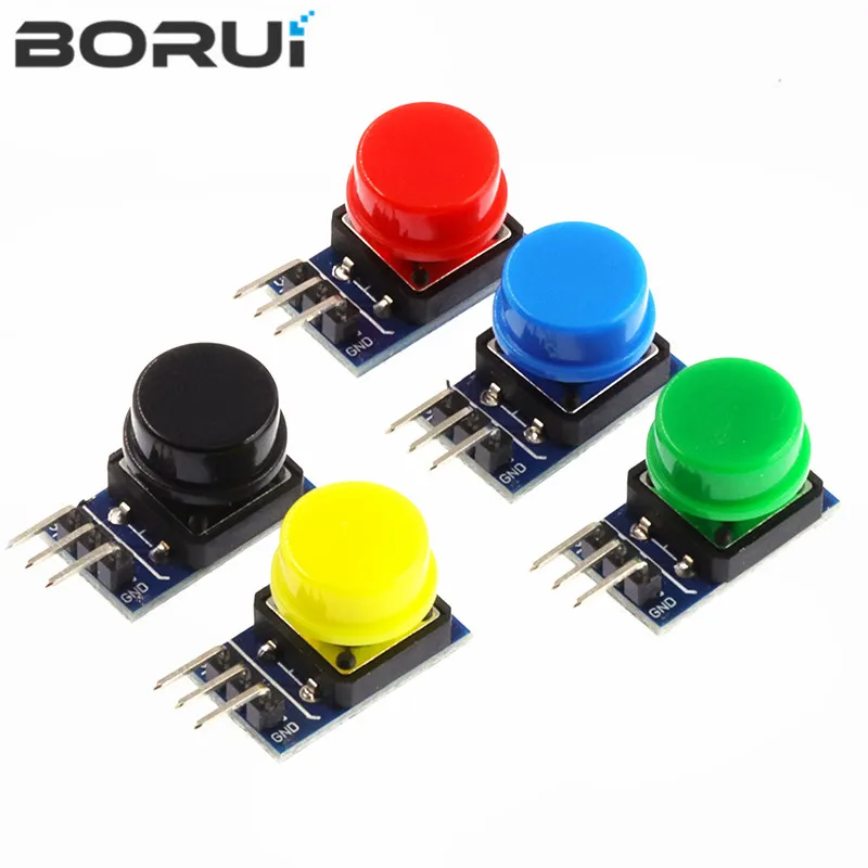 5pcs 12X12MM Big key module Big button module Light touch switch module with hat High level output for arduino or raspberry pi 3