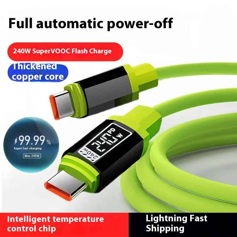 

USB Type-C Charging Cable Fast Charging MAX 240W Lightning Multi Functional Aluminum Alloy 240W suitable For iPhone15 16 Samsung