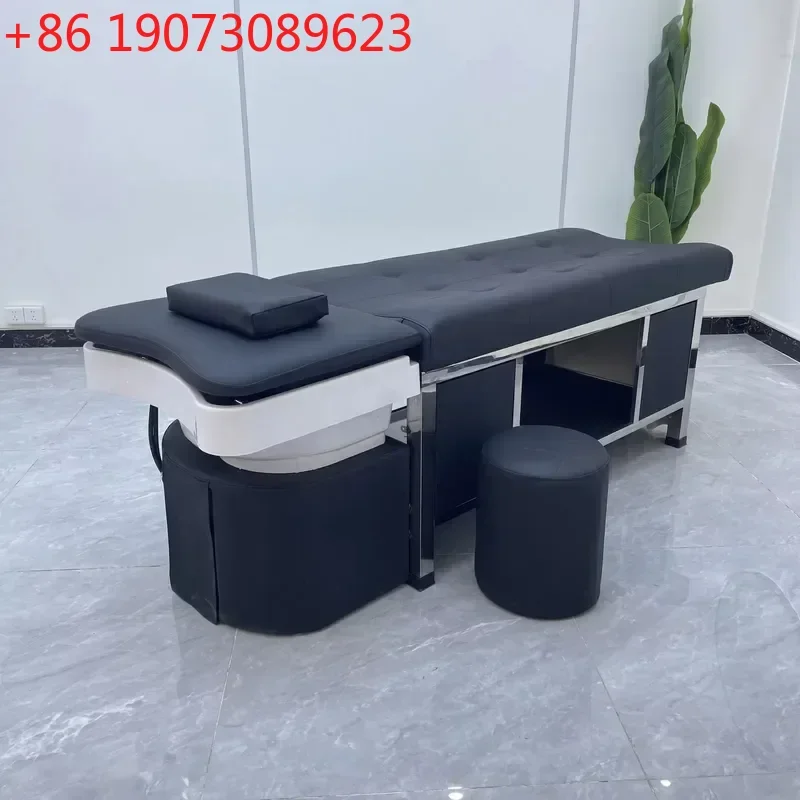 

High End Black Shampoo Bed Water Recycling Salon Barber Spa
