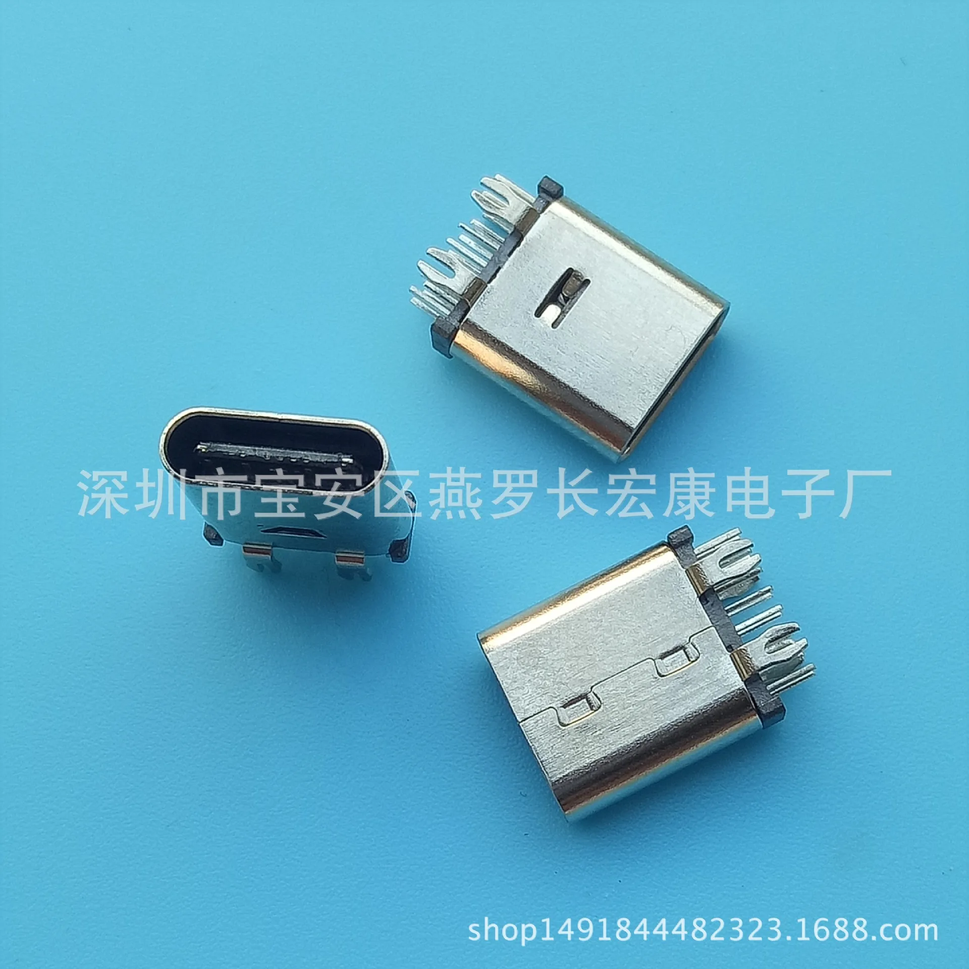 For 3.1TYPE-C 14P Female Mount Vertical Insert Plate DIP 180 Degree 4P Harpoon Fixed Feet Fast Charging