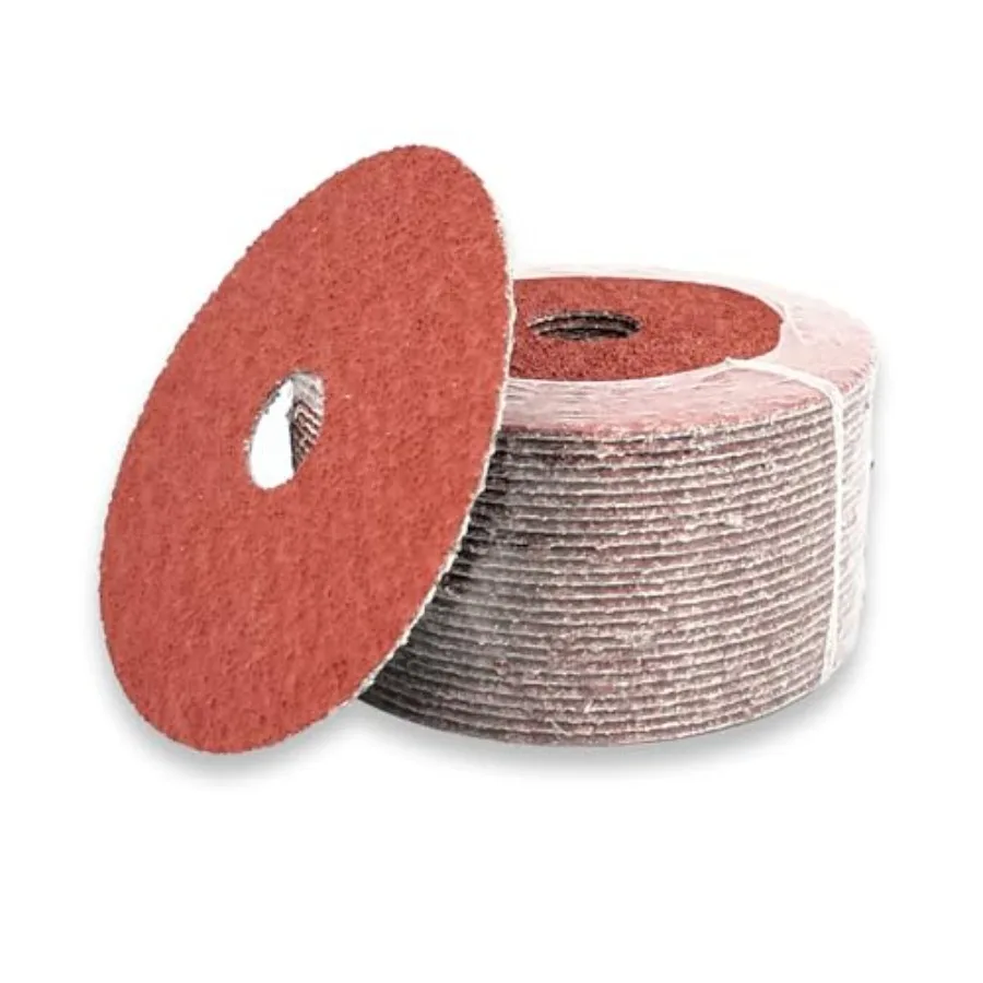 

25-Pack - 4-1/2 inch Grit Coarse - Ceramic Plus Resin Fiber Disc with Top-Size Tear-Resistant Fiber Backing Durable Hand-Held M