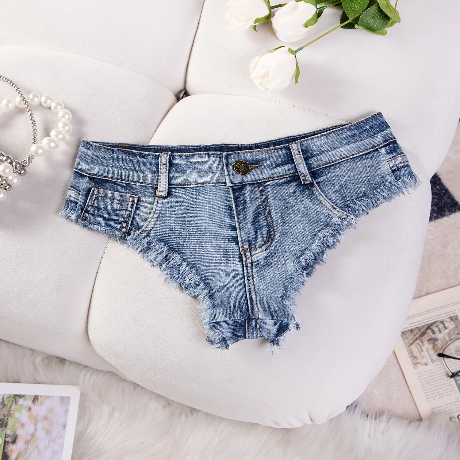 

New Sexy Summer Denim Shorts Hot Pants Women's Low Rise Stretch Mini Denim Shorts Beach Party Clubwear