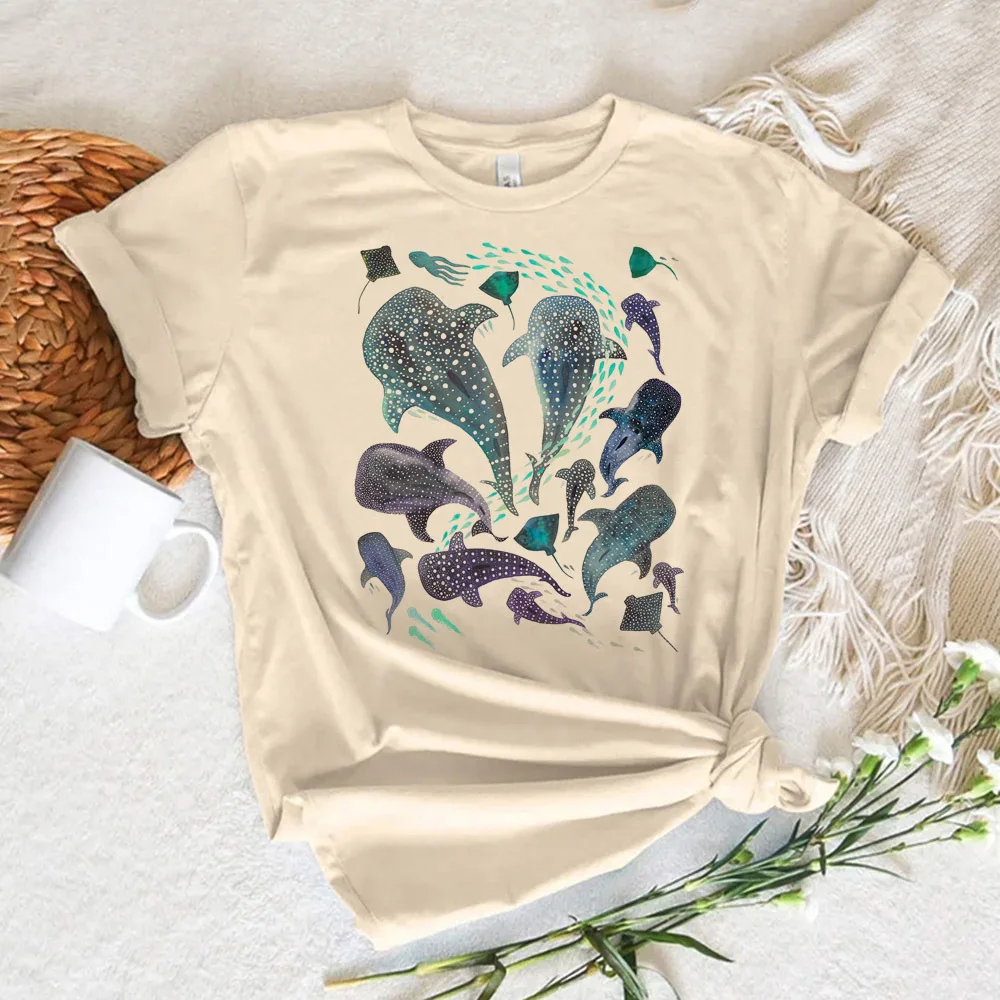 Whale tshirt women summer anime t-shirts female y2k anime clothing