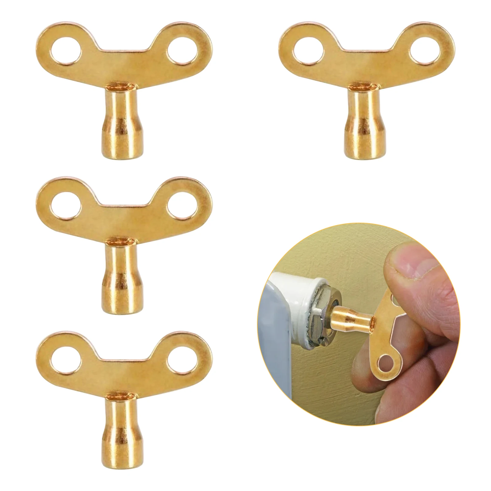 

4pcs Plumbing Tool Radiator Key Heavy Duty Home Valve Clock Easy Grip Replacement Zinc Alloy For Bleeding Multifunctional Faucet