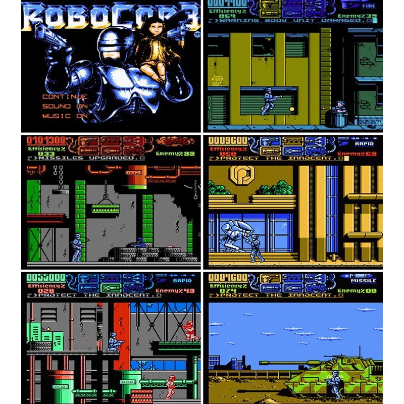Cartucho de juego RoboCop-3 de 8 bits para consola de TV de 60 Pines, versión japonesa