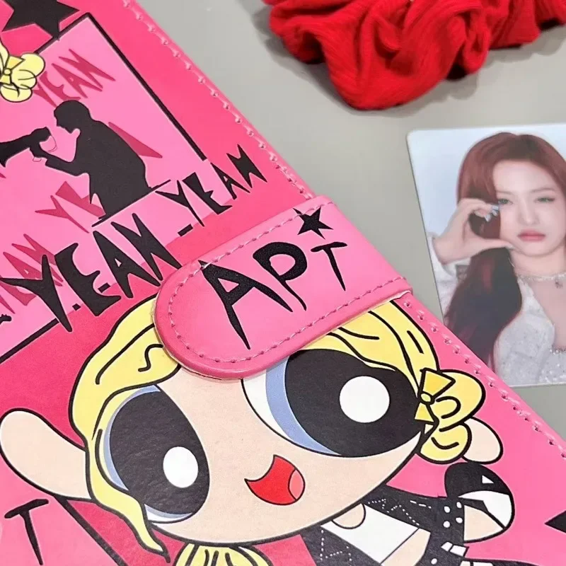 De Powerpuff Girls Blossom Student PU leer A5 kaartalbum Kawaii girly hart fotokaart album vakantiecadeau groothandel