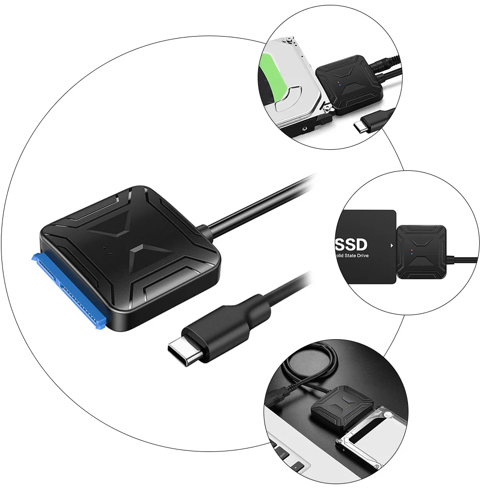 

USB Type-C to Data Line 3.5 Inch 2.5 Inch Hard Drive Converter Laptop Easy Drive Cable Adapter Cord High Speed
