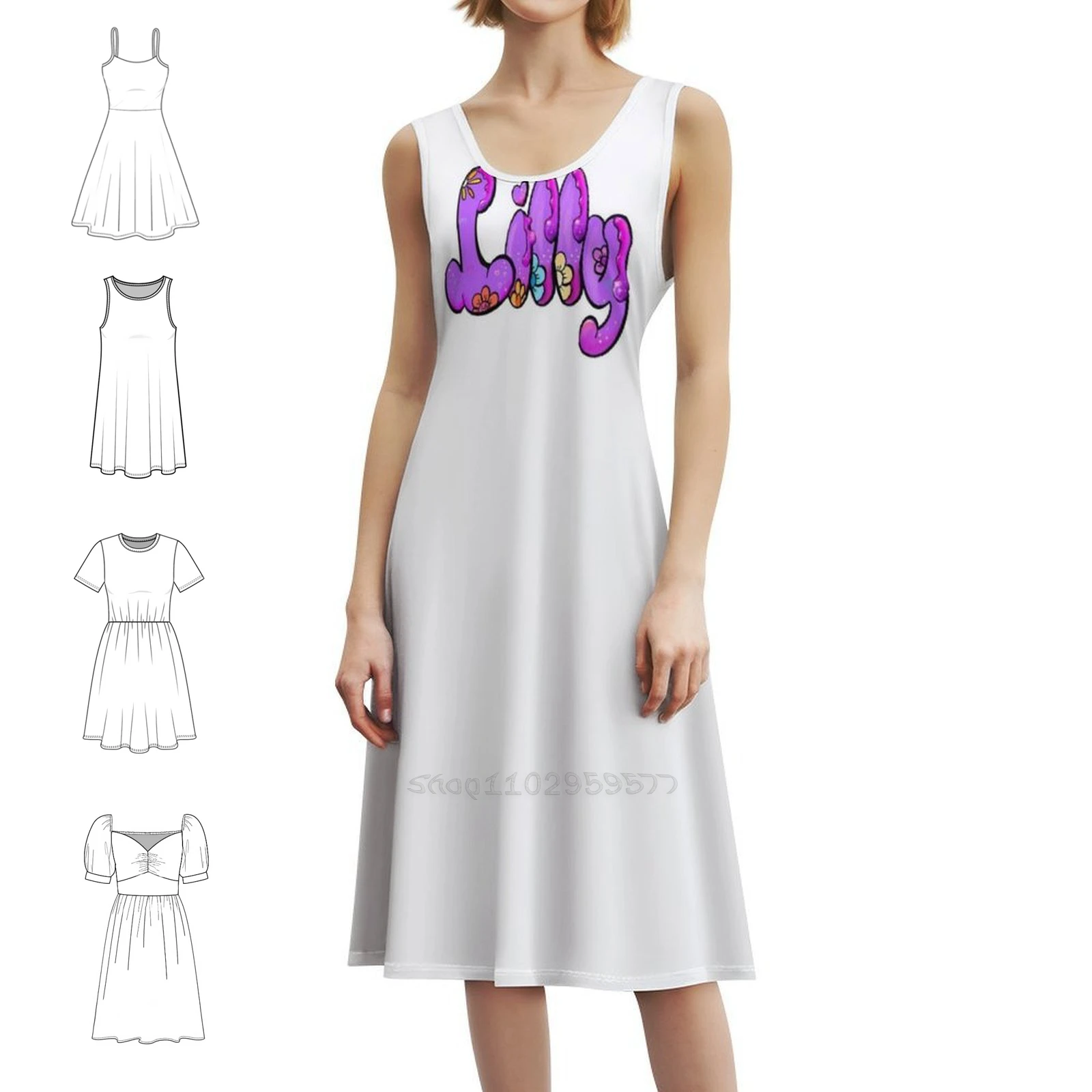 

Lilly Top 10 Best Popular Gifts For Girls Women-Purple Women's Hip Hop Streetwear Dress Graphic Print Party Club Wear Lilly For