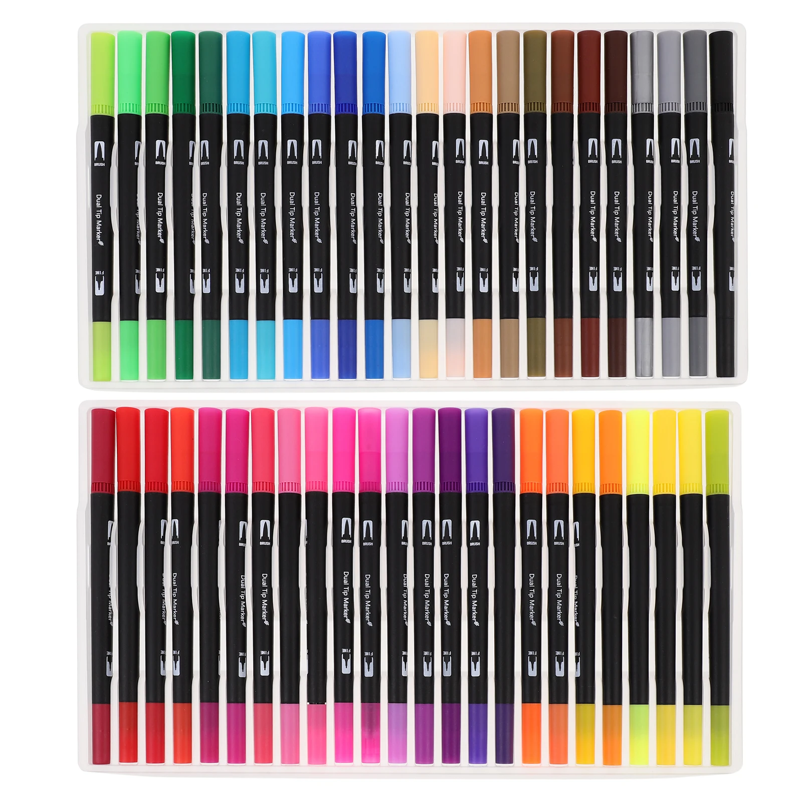 

48 Pcs Watercolor Brush Set Sketching Markers Coloring Pen Pens Dual-tip Plastic for