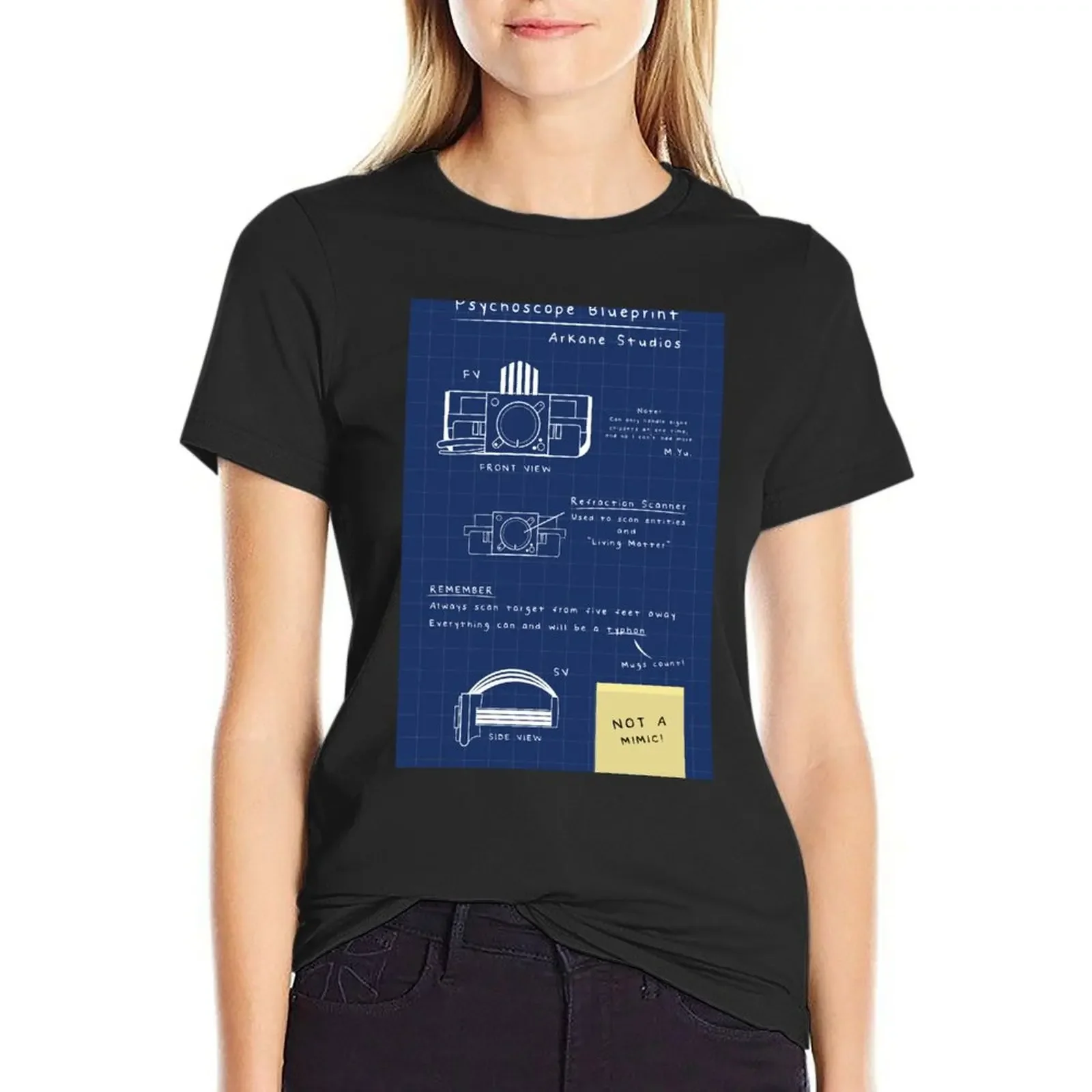 

Psychoscope Prey Blueprint T-Shirt customs Short sleeve tee hippie clothes plain t shirts for Women