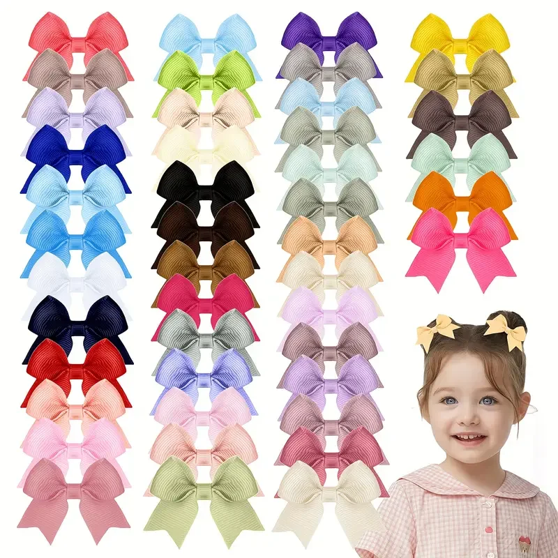 12-24 Buah Jepit Rambut Anak Perempuan Warna Permen Warna Solid Buatan Tangan Hadiah Anak-anak Aksesori Rambut Anak-anak Jepit Rambut Tidak Merusak Rambut