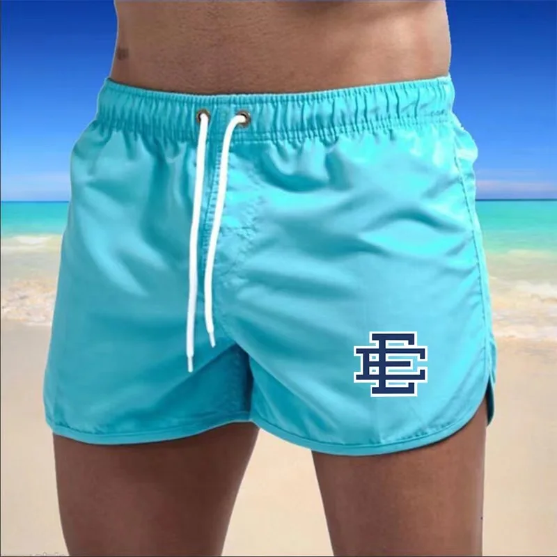 Traje de baño deportivo para hombre, bañador Sexy para correr, pantalones cortos para playa, tabla de Surf, novedad de verano 2024