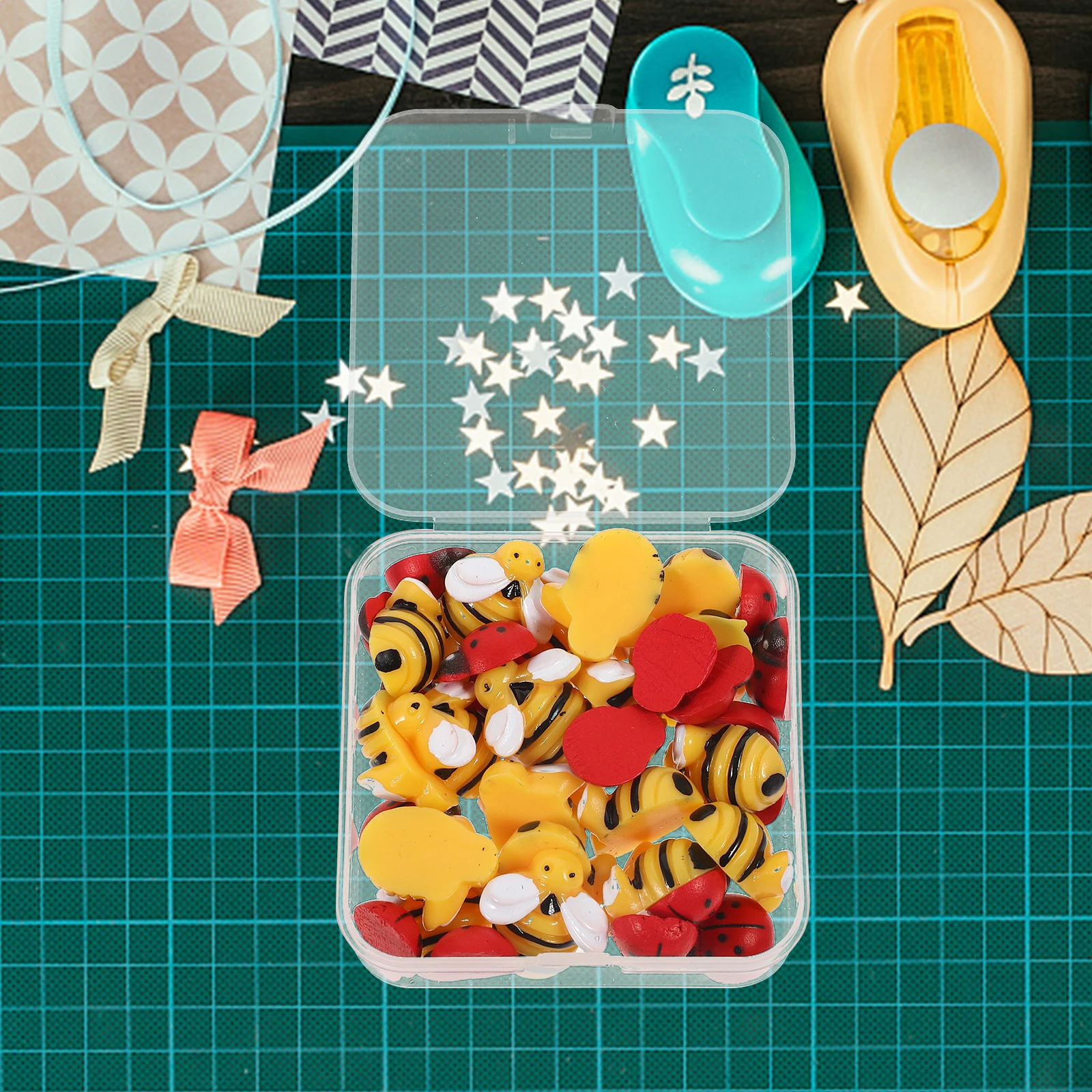 

1 set Resin Bee Statues naments for DIY Crafts Photo Frames Phone Cases Headdress Accessories Flatback Charms Mini Decorations