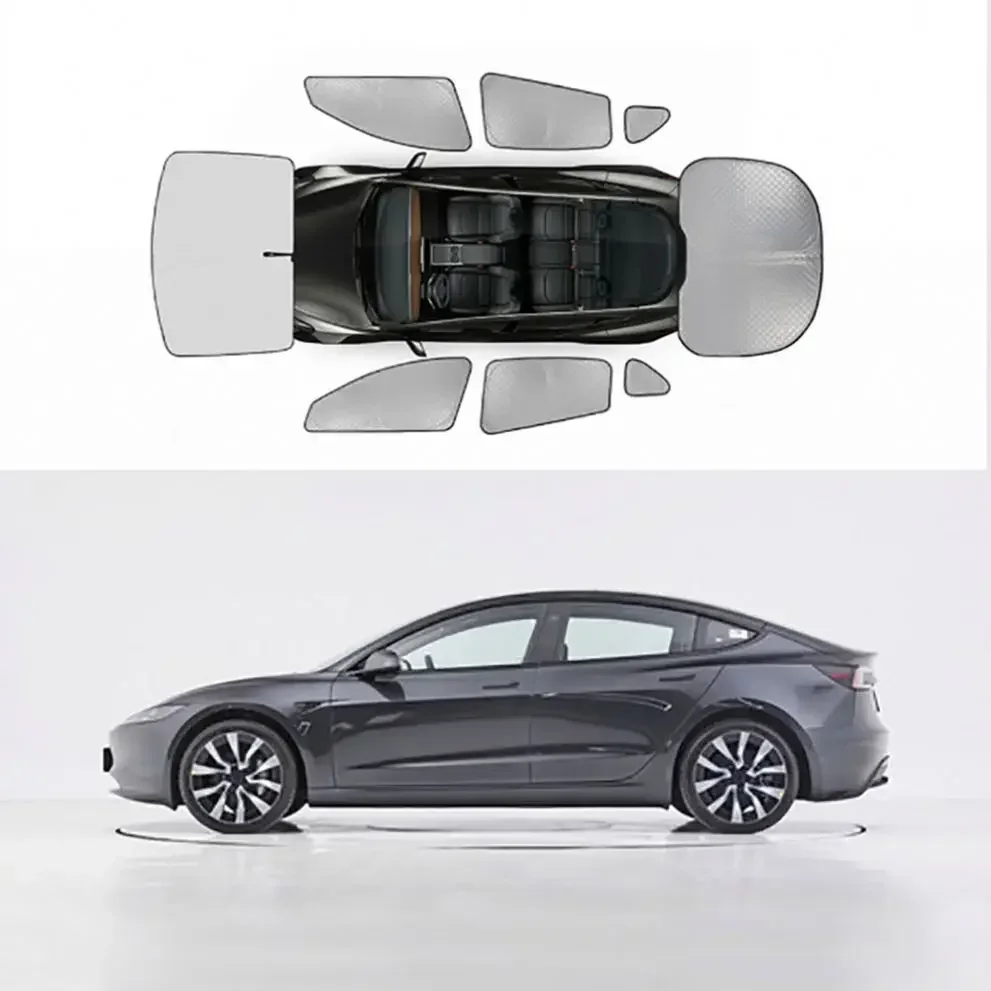 custom logo for universal logo uv For 2024 new model 3 highland car sunshade for tesla model 3 highland