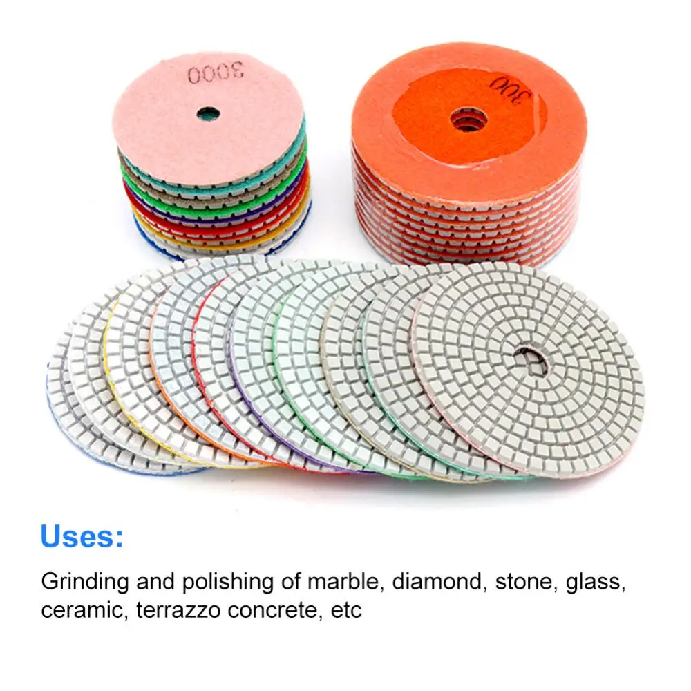 3 Polegada 1pc Lixar Disco De Moagem De Diamante Molhado Almofadas De Polimento De Mármore Granito Polidor De Pedra Flexível Cerâmica Ferramentas Manuais
