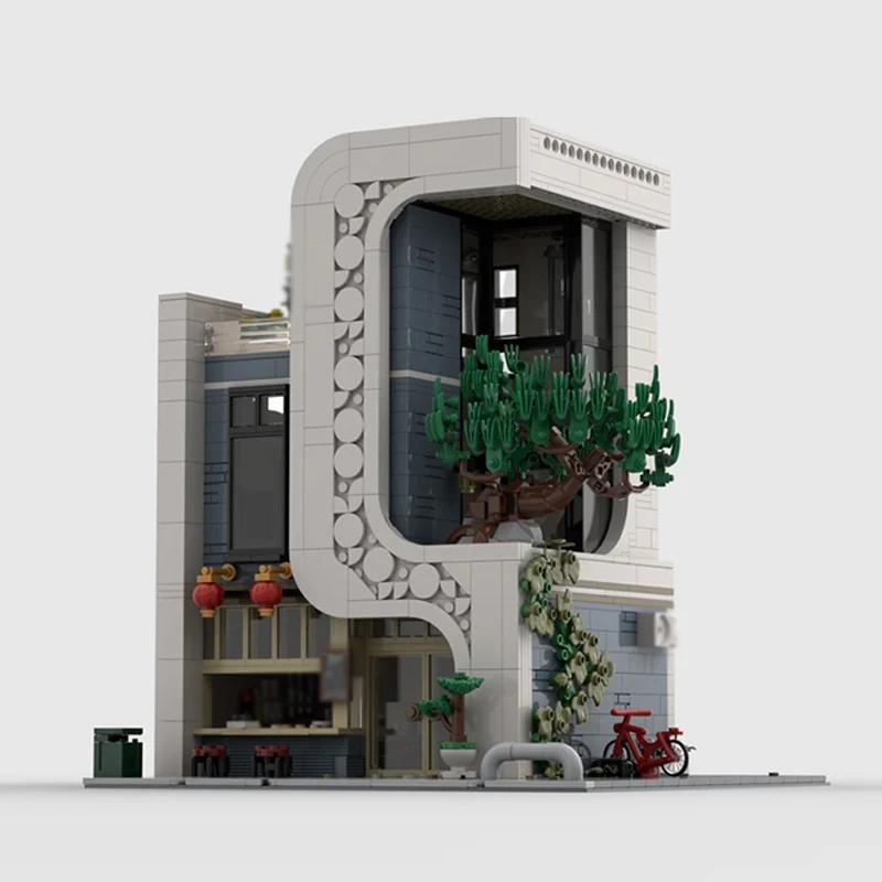 City Street View modèle MOC briques de construction Sushi Restaurant maison technologie modulaire enfants cadeaux de vacances assembler des jouets costume