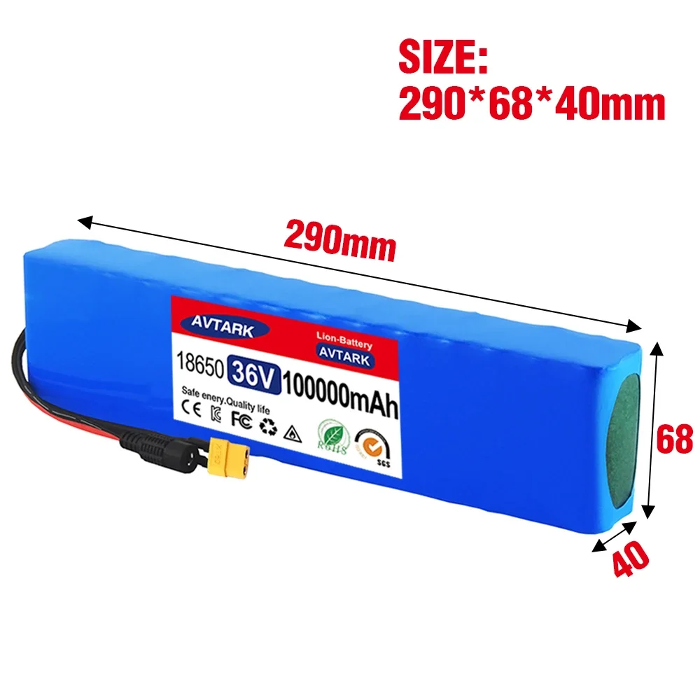 10S3P 36V battery ebike battery pack 18650 lithium ion battery 500W high power and large capacity42Vmotorcycle scooter XT60 plug